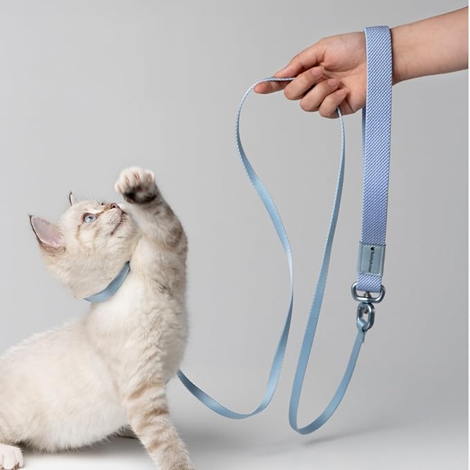 Cat Harness and Leash 2-in-1, Escape Proof Anti-Chocking Harness Adjustable Lighweight Leash for Walking Outoor Training for Kitten Small Large Cats Puppy, US IDA Bronze Award (Space Gray)