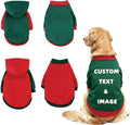 Custom Dog Hoodie, Personalized Sweatshirt with Photo Text Name Logo, Customized Hooded Sweater for Small Medium Large Dogs & Cats (Green + Red Sleeves, XX-Large)