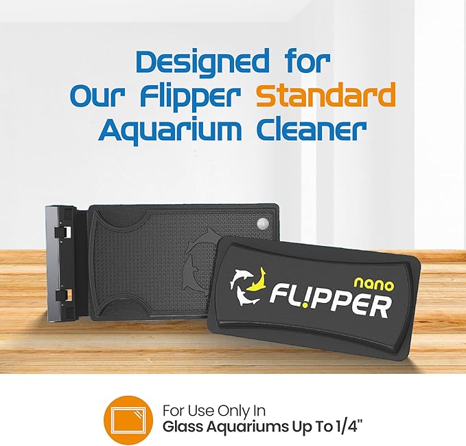 Flipper Nano Aquarium Algae Scraper for Fish Tank Cleaning Kits – Stainless Steel Replacement Blades for Glass Tanks – Aquarium Cleaner Blades, 2 Pack