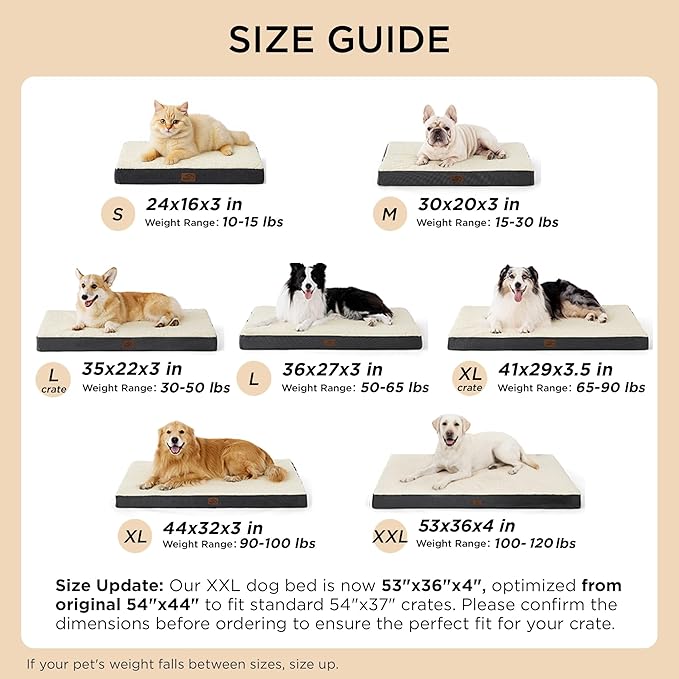 Bedsure Dog Bed Medium Size Dog - Comfy Flat Puppy Beds with Removable Washable Cover, Orthopedic Egg Crate Foam Pet Mat, Suitable for Pet Up to 30 lbs