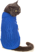Stretchy Cat Sweater - 17 Colors & 6 Sizes | Snug Winter-Ready Knit for Boy/Girl Cats & Kittens(Dark Blue, Large)