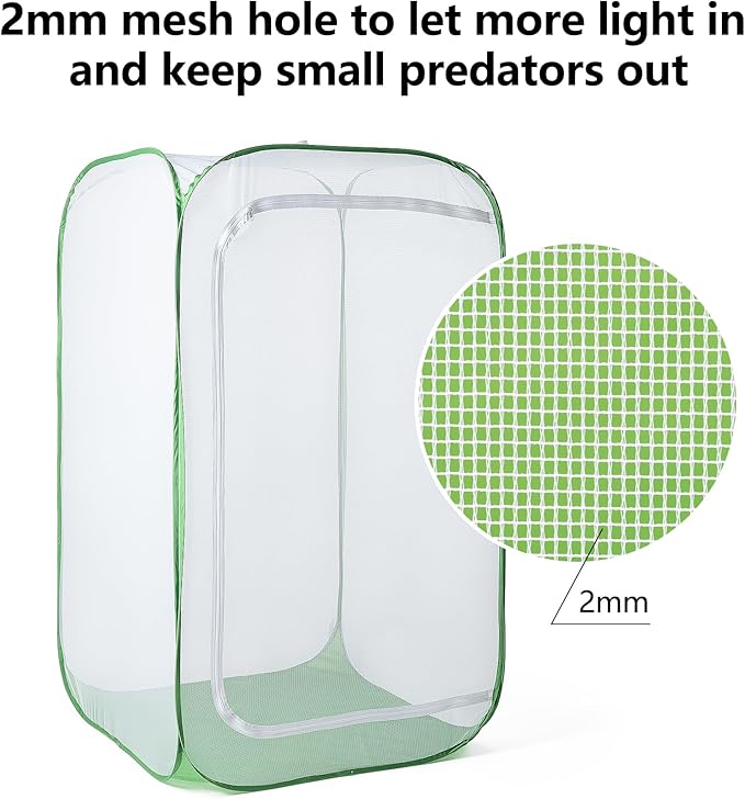 23.6" Outdoor Mesh Plant Enclosure, Plant Cover for Pests, Bird and Pest Protection Guard for Fruit, Vegetables, Flowers and Herbs Pop-Up Cage 15.7 x 15.7 x 23.6 Inches