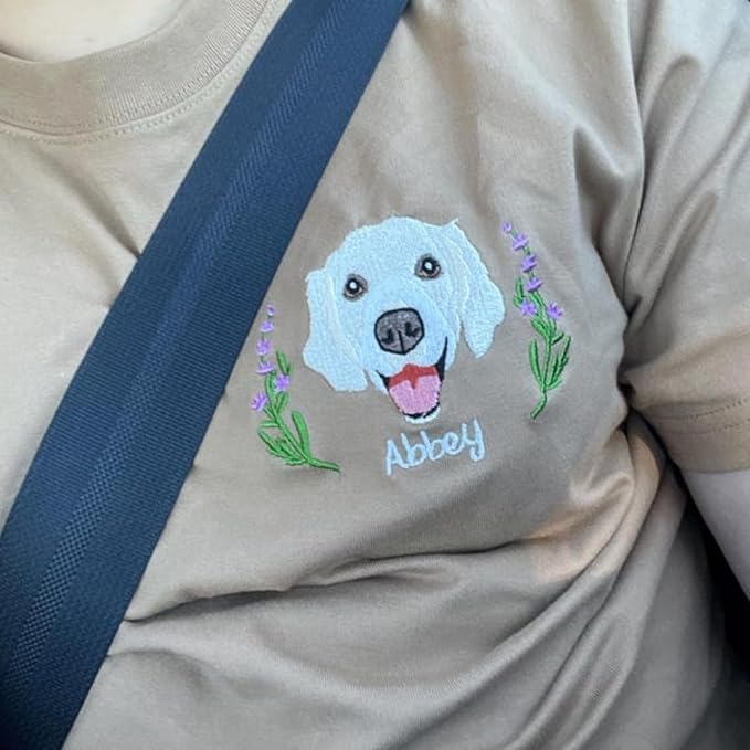 Custom Pet from Your Photo Embroidered Shirt,Personalized Dog Shirt,Custom Pet Portrait Gift,Embroidered Cat T Shirt,Custom Gifts,Personalized Shirts for Men Women Multi