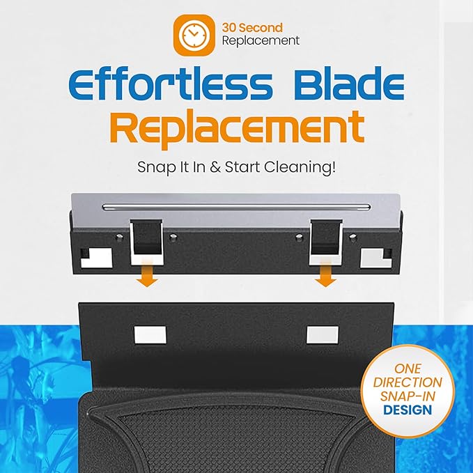 Flipper Standard Aquarium Algae Remover for Fish Tank Cleaner Replacement Blades, Pack of 2 - Glass Scraper Blades for Cleaning Kits - Water Cleaning Accessory