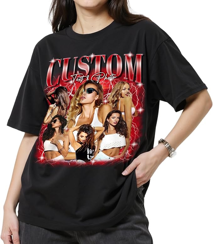 Custom Bootleg Rapper Graphic Tees Shirt – Retro 90s Vintage Style, Personalized Gift for Girlfriend, Birthday, Valentine