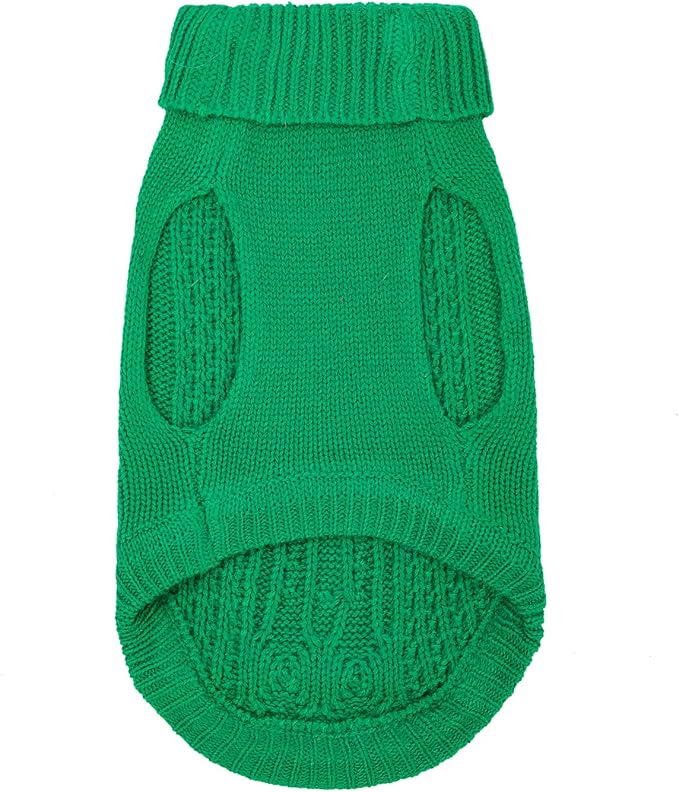 Stretchy Cat Sweater - 17 Colors & 6 Sizes | Snug Winter-Ready Knit for Boy/Girl Cats & Kittens(Dark Green, Small)