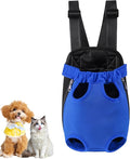 Dog Carrier Backpack, Adjustable Puppy Front Carrier Backpack, Ventilated Dog Chest Carrier for Hiking Camping Travel, Sling Bag for Small Medium Dog Cat Rabbit Puppies, Suit 5-9 lbs (Blue, M)