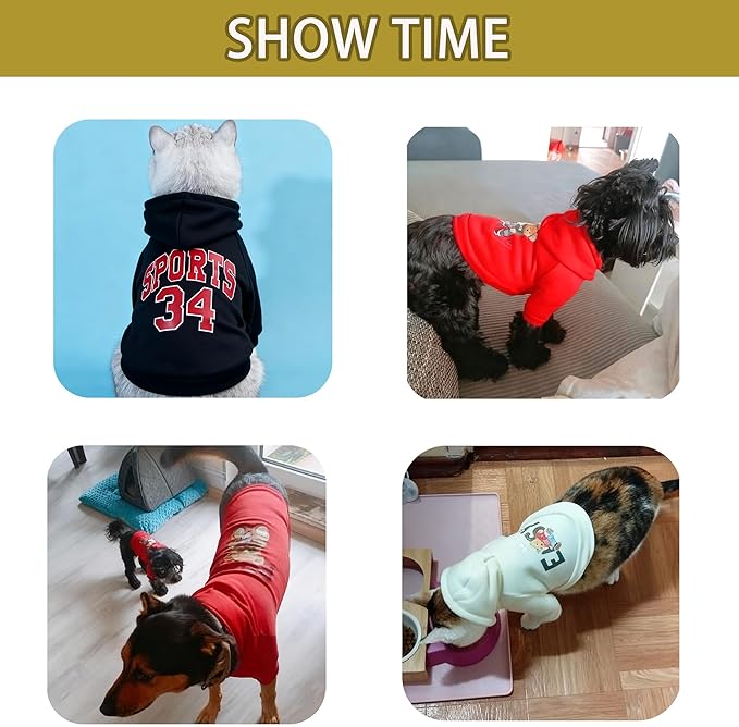 Custom Dog Hoodie, Personalized Sweatshirt with Photo Text Name Logo, Customized Hooded Sweater for Small Medium Large Dogs & Cats (Yellow, X-Large)