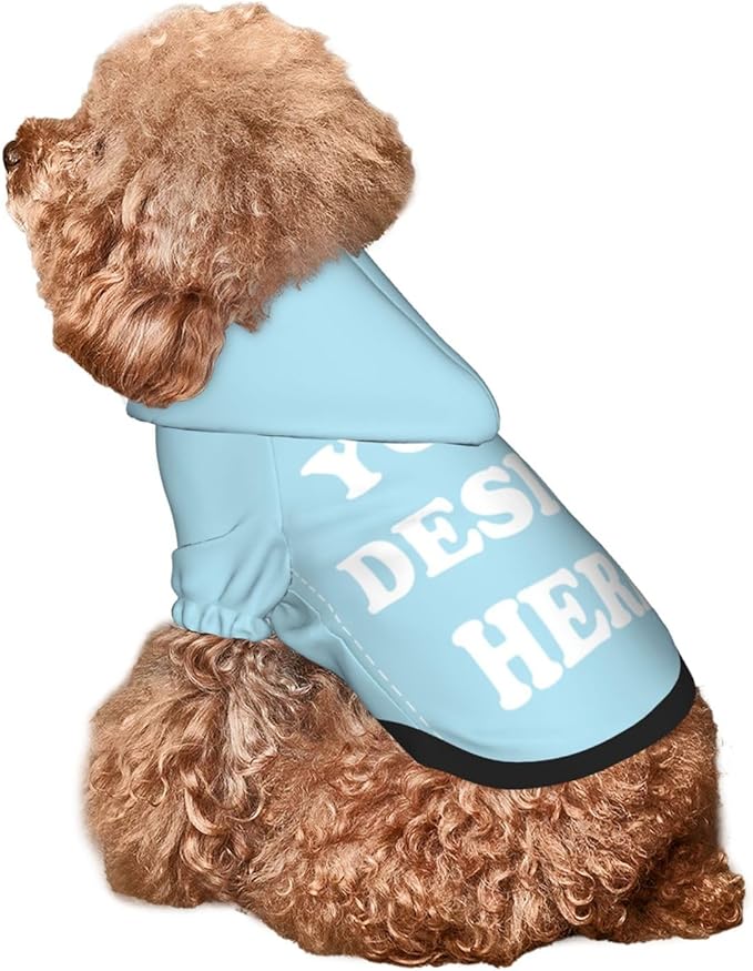 Personalized Dog Hoodie, Custom Dog Costumes for Small Dogs, Holiday Happy Dog Clothes Football Pet Shirt Sweater with Name Number for Girl/Boy Cats/Kitten, LightBlue, XXS