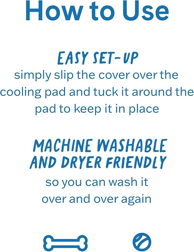 The Green Pet Shop Dog Cooling Mat Cover - Small, Cloud - Protect Your Cool Pet Pad from Dirt & Damage - Machine Washable