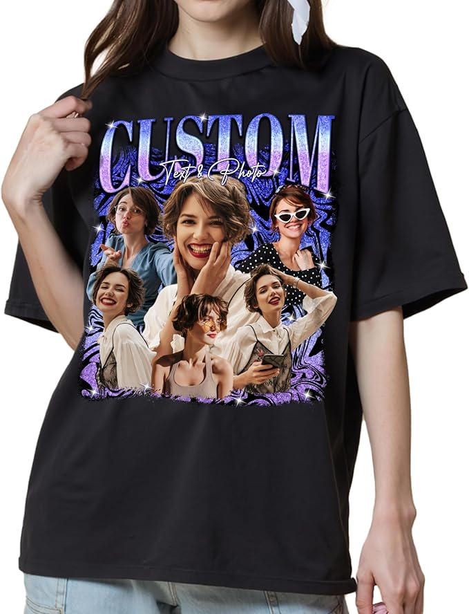 Custom Bootleg Rapper Graphic Tees Shirt – Retro 90s Vintage Style, Personalized Gift for Girlfriend, Birthday, Valentine