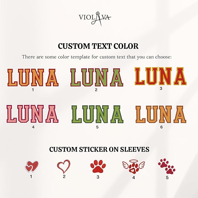 VIOLAVA Custom Cat Embroidered Christmas Sweatshirt – Personalized Pet Name Holiday Crewneck, Festive Gift for Cat Lovers
