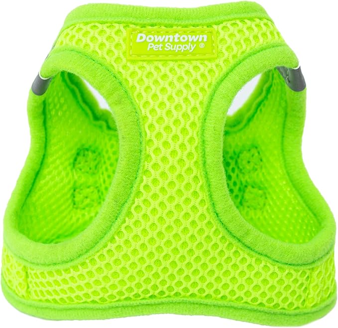 Downtown Pet Supply Step in Dog Harness No Pull, X-Large, Atomic Yellow - Adjustable Harness with Padded Mesh Fabric and Reflective Trim - Buckle Strap Harness for Dogs