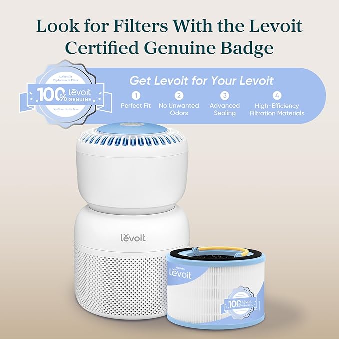 LEVOIT Air Purifier for Home Bedroom with HEPA Filter, White Noise Sound Machine and Blue Light-Free Night Light Support Better Sleep, AHAM VERIFIDE, 5 Air Quality Monitor, Smart WiFi, Sprout