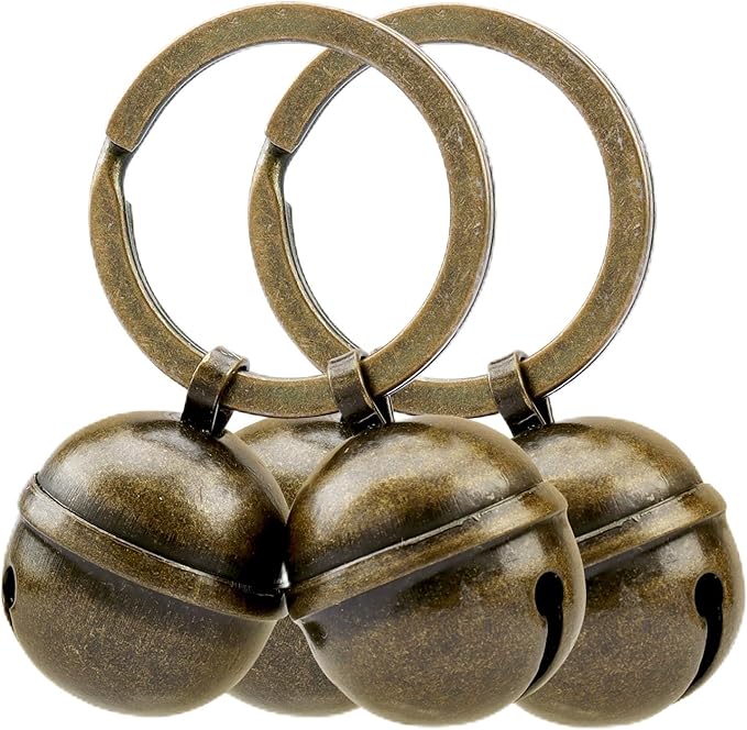 Dog Collar Bells, 2 Pack Extra Loud Dog & Cat Bells for Tracking & Safety, Stainless Steel Pet Tracker Training Bells for Medium Large Dogs & Cats (Antique Copper)