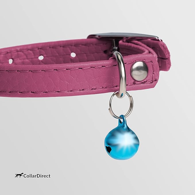 CollarDirect Leather Cat Collar with Removable Bell (Pink, 8-11 Inch)