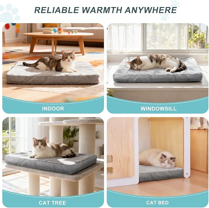 Explore Land Waterproof Dog Bed Cover Machine Washable Fluffy Dog Bed Replacement Cover, 48Lx36Wx4H inch, Gray