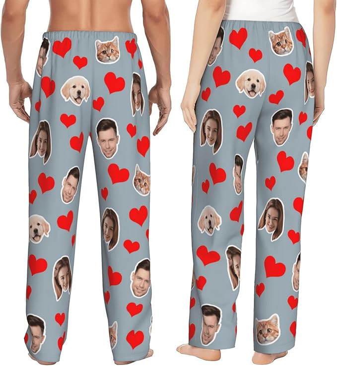 Personalized Pajamas Pants with Photo for Men Women, Custom Pajama Pants Anniversary, Mens Pajama Pants with Pockets