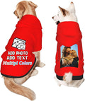 Custom Dog Hoodie with Your Design Soft & Warm Personalized Picture Logo Text Name Dog Clothes for Puppy Sweatshirt Hooded for Small Medium Large Dogs Girl/Boy Cats Pets Red