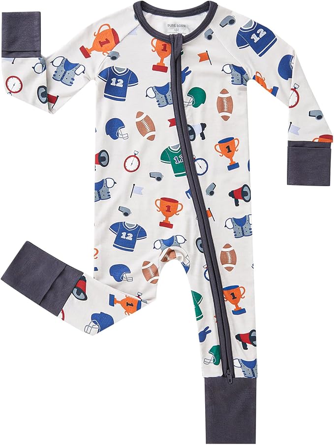 pureborn Baby Infant Boys Girls Sleeper Snug Fit Viscose from Bamboo Pajamas Zipper Pjs 0-24 Months
