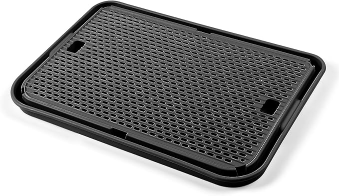 Large Cat Litter Box Step Mat, 16.5"x11.2" Cat Ramp Stairs, Cat Litter Catcher for Self-Cleaning Litter Box, Cats Pedal Step Stool Ideal for Kitten & Older Cats (Black)