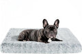 Fluffy Orthopedic Dog Beds for Puppy/Cats with Washable Removable Cover Dog Crate Bed Egg Crate Foam Support Plush Pet Pad Mat with Anti-Slip Bottom(Grey,24 * 16)