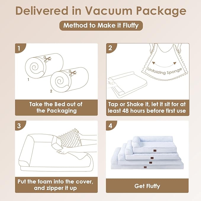 EHEYCIGA Memory Foam Dog Bed Large Size Dogs, Orthopedic Dog Bed Large with Washable Removable Cover, Waterproof Pet Sofa Couch with Nonskid Bottom, 36x27x6, Washblue