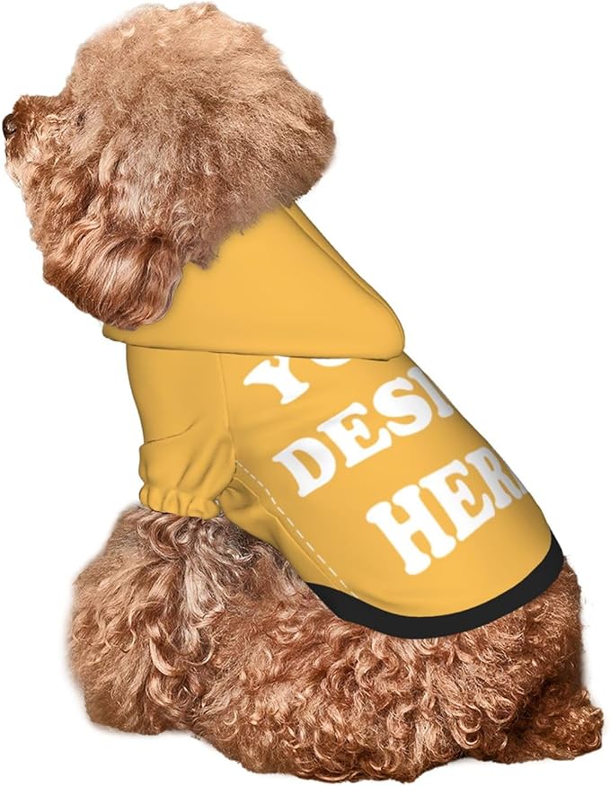 Dog Costume, Custom Dog Hoodie, Dog Name Costume Holiday Pet Pajamas Outfit, Personalized Pet Coat Costumes for Small Medium Large Dogs and Cats for Winter, Gold, M