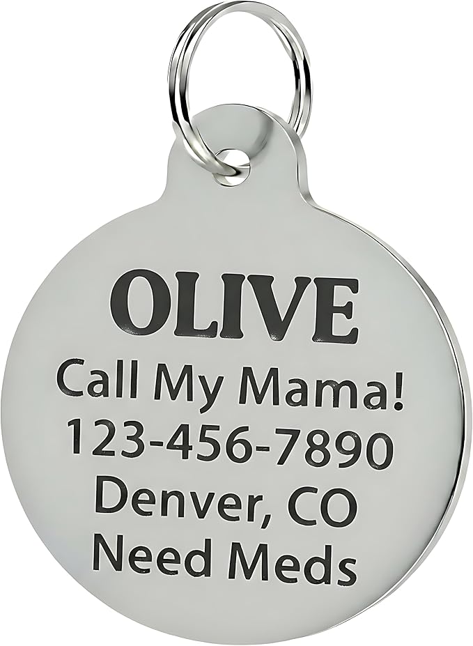 Bad Tags Personalized Dog and Cat ID Tags in 25+ Designs and 2 Sizes - 5 Lines of Custom Engraved Text - Funny Cute Personalized Pet Tags (Socially Impaired - Pink, Large (1.25 inch))