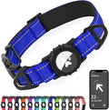 Joytale Airtag Dog Collar, Reflective Pet Collar with Waterproof AirTag Holder, Dual D-Rings, Soft Padded Adjustable for Small Dogs, Navy Blue, S