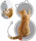 25.6 Inch Large Scratching Mat for Indoor Cats Natural Cotton Rope Flat Scratcher with Ear Hooks and Ball Toy Cat Scratch Rug Pad for Wall, Couch, Carpets, Sofas(Light Gray)