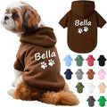 Personalized Dog Hoodie with Name/Text, Custom Embroidered or Printed Dog Sweater, Warm Winter Hoodie for Puppies, Cute Birthday Outfit, Unique Gift for Pet Lovers, A2
