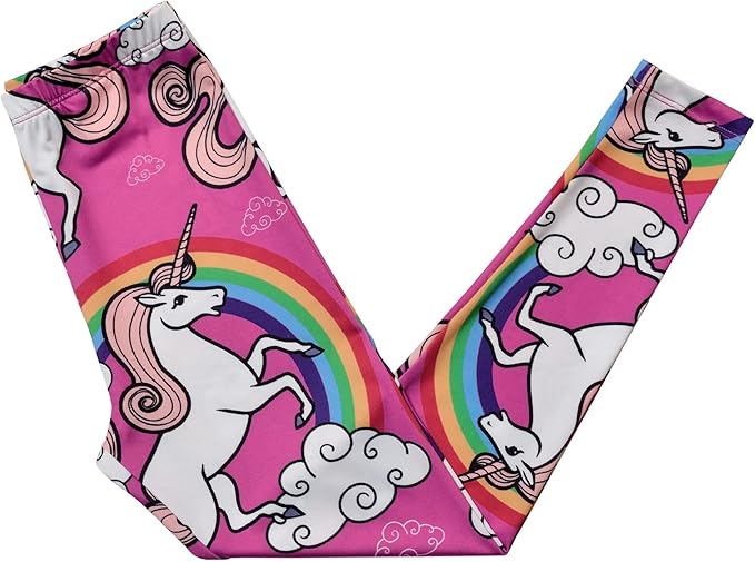 Girl Unicorn Leggings Kid Rainbow Print Legging Tights Trousers Slim Long Pants