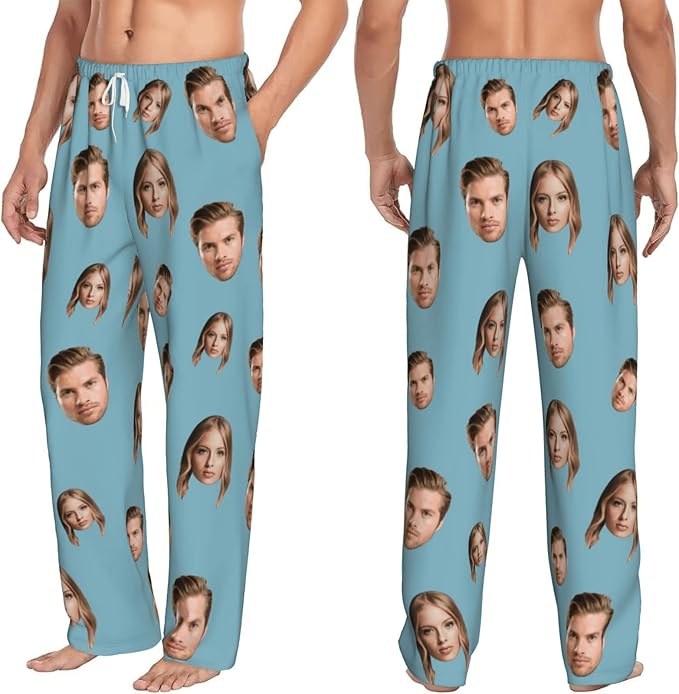 Personalized Pajamas Pants with Photo for Men Women, Custom Pajama Pants Anniversary, Mens Pajama Pants with Pockets