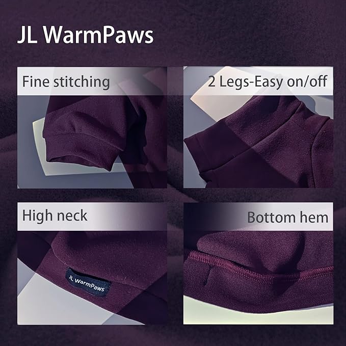Fleece Sphynx Cat Clothes Soft Hairless Cat Clothes Pullover Cat Sweater for Chihuahua All Season Light and Warm Kitten Cloth Only Puppy Clothes Small Dog Sweater (Dark Purple, L)