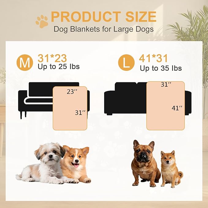 Dog Blankets 3 Pack for Large Medium Pet Cat, Soft Fuzzy Washable Blanket, 41 x 31 inch, Dog Blanket for Dogs Kennels & Beds, Sofas, Furniture, Gifts Puppy Essentials, Black/Brown/Gray