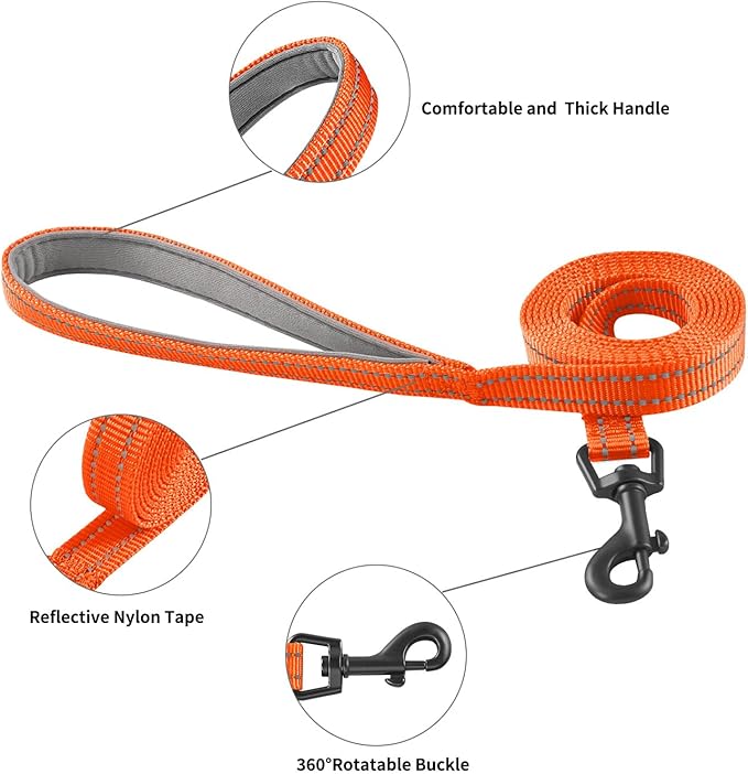 Hipubby Dog Harness and Leash Set, No Pull Soft Mesh Puppy Harness for Small Medium Dogs, Cats - Step in Reflective Breathable Lightweight Vest Harness for Walking, Training - Orange, M