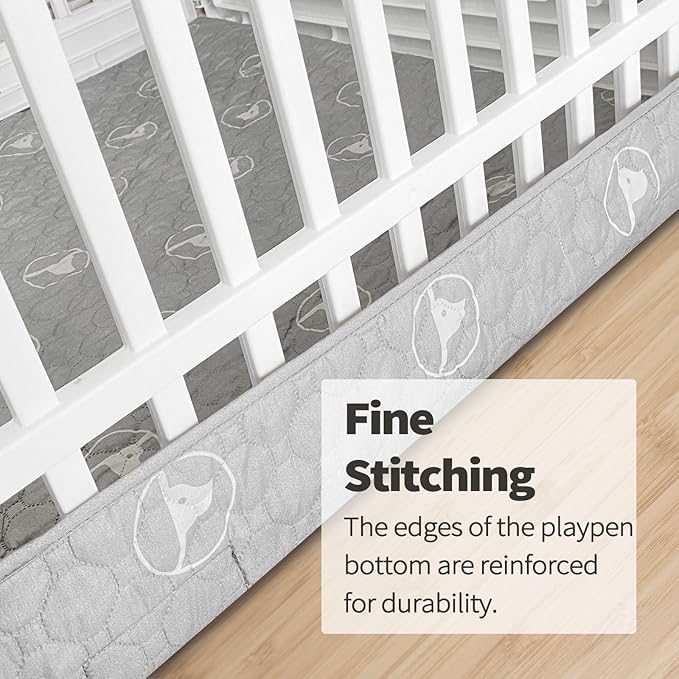 PJYuCien Dog Playpen Bottom Pad Fits for 36 Inch 4 Panels Exercise Pet Pen, Using as a Fence Stabilization and Puppy Pen Mat, Hoop and Loop Design, Grey (Playpen Not Included)