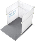 MEEXPAWS Cat Litter Box Enclosure Splash Guard Large L19×W19×H20 inch, Light Weight Plastic Sheets with Cat Litter Mat Easy Clean (White)