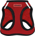 Best Pet Supplies Voyager Step-in Air Harness - All Weather Mesh, Reflective, No Pull Harness for Dogs, Cats - Secure with Hook & Loop Fastener, Buckle, Double D-Rings - Red/Black Trim, L