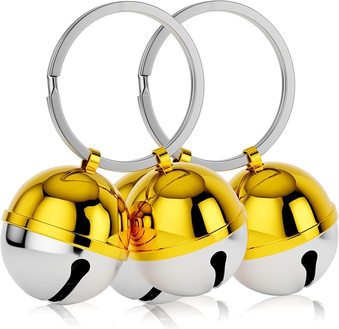 Dog Collar Bells, 2 Pack Extra Loud Dog & Cat Bells for Tracking & Safety, Stainless Steel Pet Tracker Training Bells for Small Medium Large Dogs & Cats (Multi-Color)