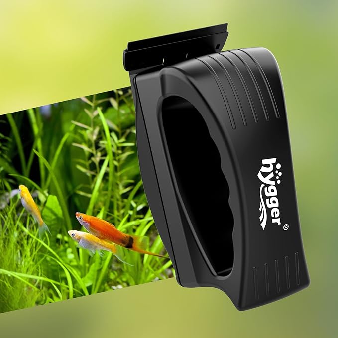 hygger Aquarium Strong Magnetic Glass Cleaner, Professional Fish Tank Algae Magnet Cleaning Tool with Scraper for 0.1-0.2 Inch Thick Glass Freshwater and Saltwater Tank, S