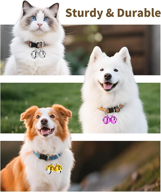 Dog Collar Bells, 2 Pack Extra Loud Dog & Cat Bells for Tracking & Safety, Stainless Steel Pet Tracker Training Bells for Medium Large Dogs & Cats (Antique Copper)