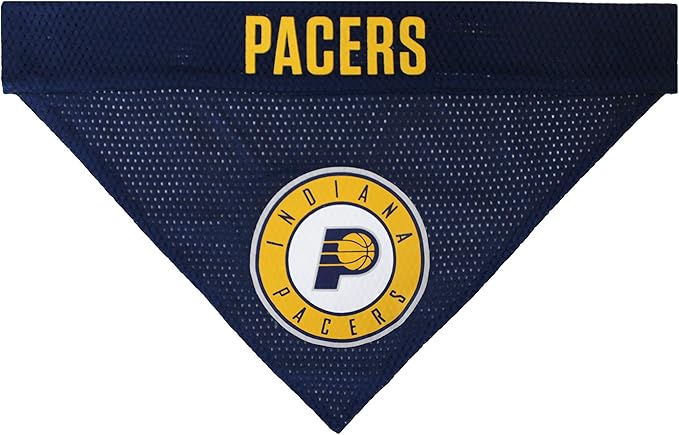 Pets First NBA Dog Bandana - Indiana Pacers Reversible Pet Bandana. 2 Sided Home & Away Sports Bandana with a PREMIUM Embroidery TEAM Logo, Large/X-Large