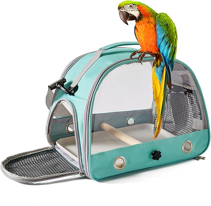Travel Use Bird Carriers Bag Cage with Ventilation Holes and Perch for Avians Pet Ventilated Bird Transport Ventilated Small Pet Travel Carriers