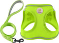 Hipubby Dog Harness and Leash Set, No Pull Soft Mesh Puppy Harness for Small Medium Dogs, Cats - Step in Reflective Breathable Lightweight Vest Harness for Walking, Training - Bright Green, XS