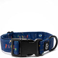 Lucy & Co. Space Doodle Adjustable Dog Collar- Cute Designer Pet Collar for Small, Medium, Large Dogs- Buckle Closure Dog Accessories, Small, Navy Outerspace Icons
