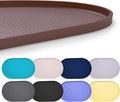 Hubulk 100% Waterproof Silicone Pet Feeding Mat with Raised Edge for Food and Water, Dog Bowl Mats, Cat Bowls Placemat with High Lip Protects Floor for Cats and Dogs (Brown, 19" L x 12" W)