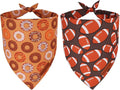 ADOGGYGO Dog Bandanas Boy Girl, Reversible Football Donuts Pet Scarf, Premium Fabric, Adjustable Fit Brown Football Bandanas for Extra Large Dogs (X-Large)