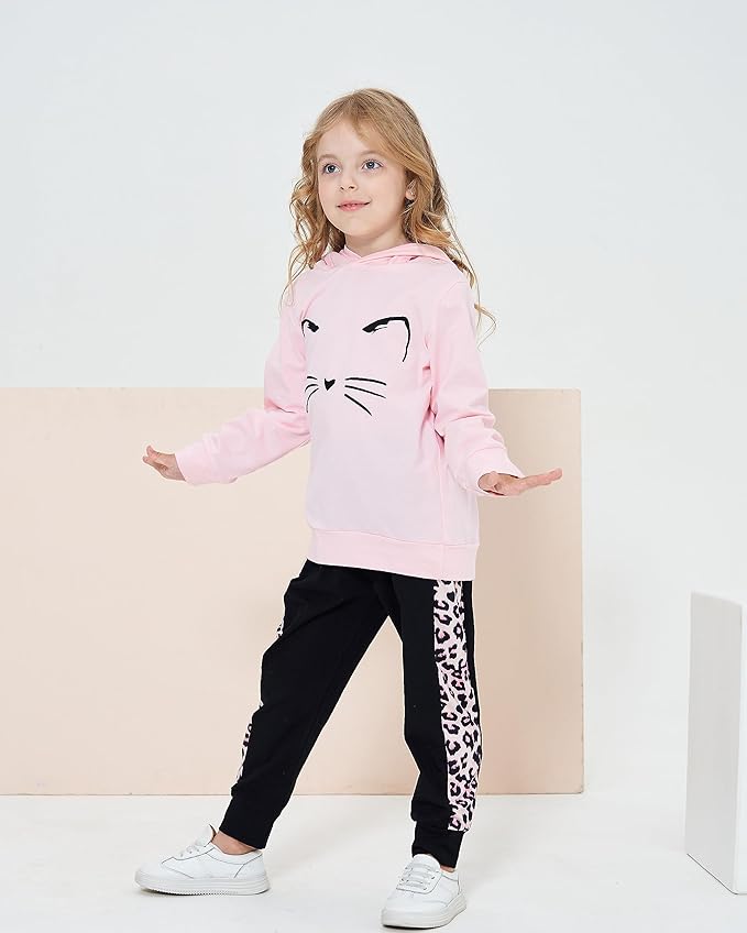 Toddler Baby Girls Clothes Long-sleeve Tie Dye Hoodie Sweatshirt Pants Hooded Outfit Set